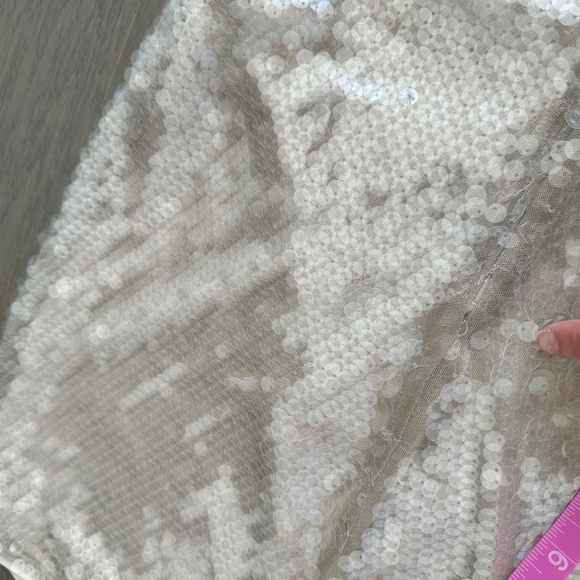 Staud Eton Mini Dress Moon Tan Sequin Embellished - Size Large - Picture 11 of 14